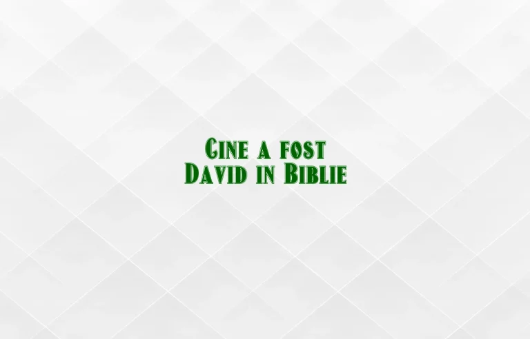 cine a fost david in biblie